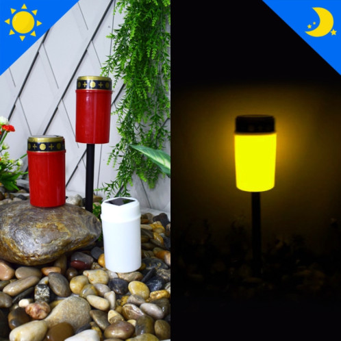 Lumière de tombe à induction solaire, bougie d'extérieur à LED étanche, spécification : sans clous de terre, blanc SH5903734-07
